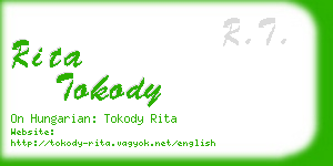 rita tokody business card